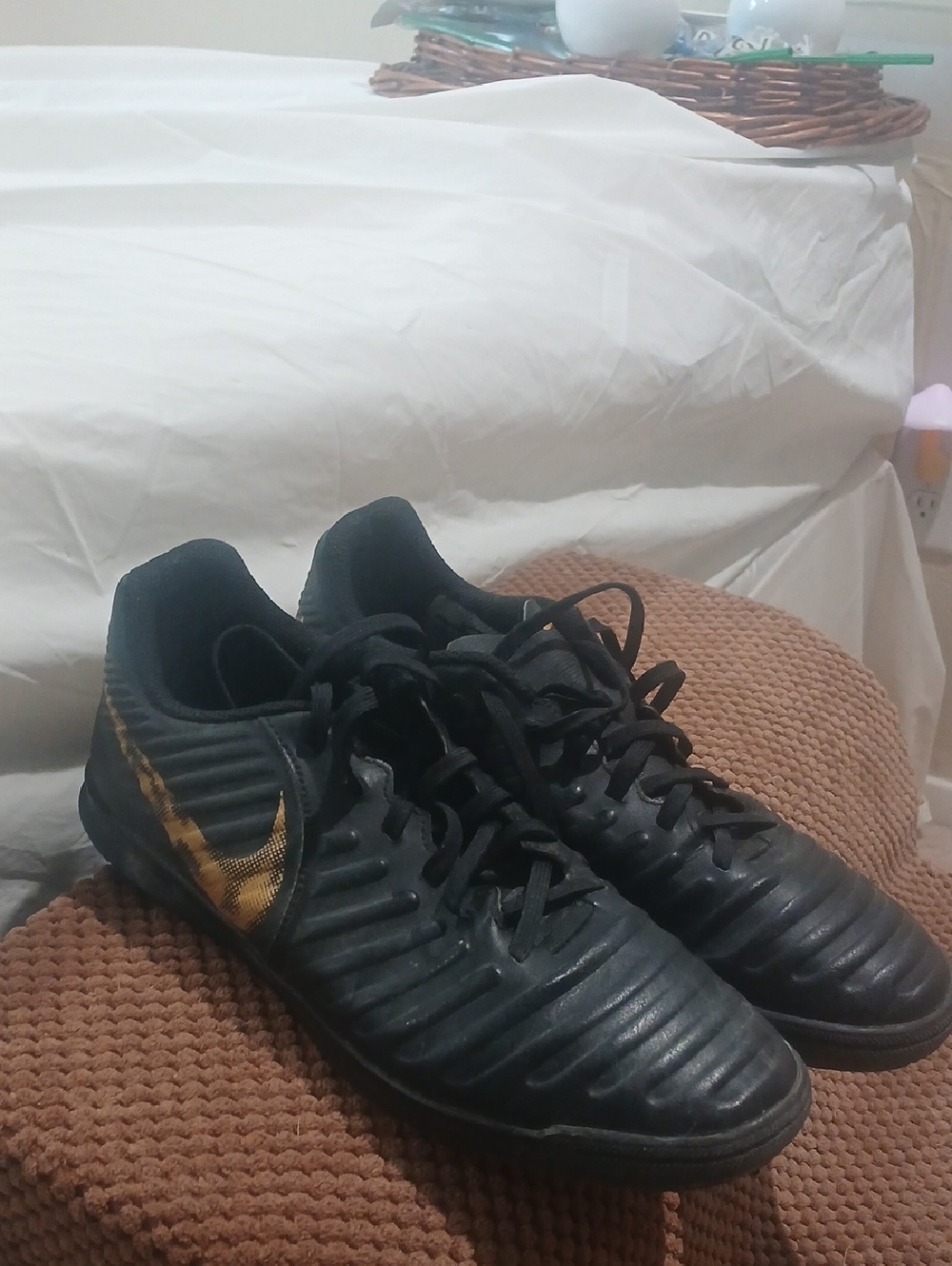 Nike Women’s Black Athletic Soccer Shoes with Gold